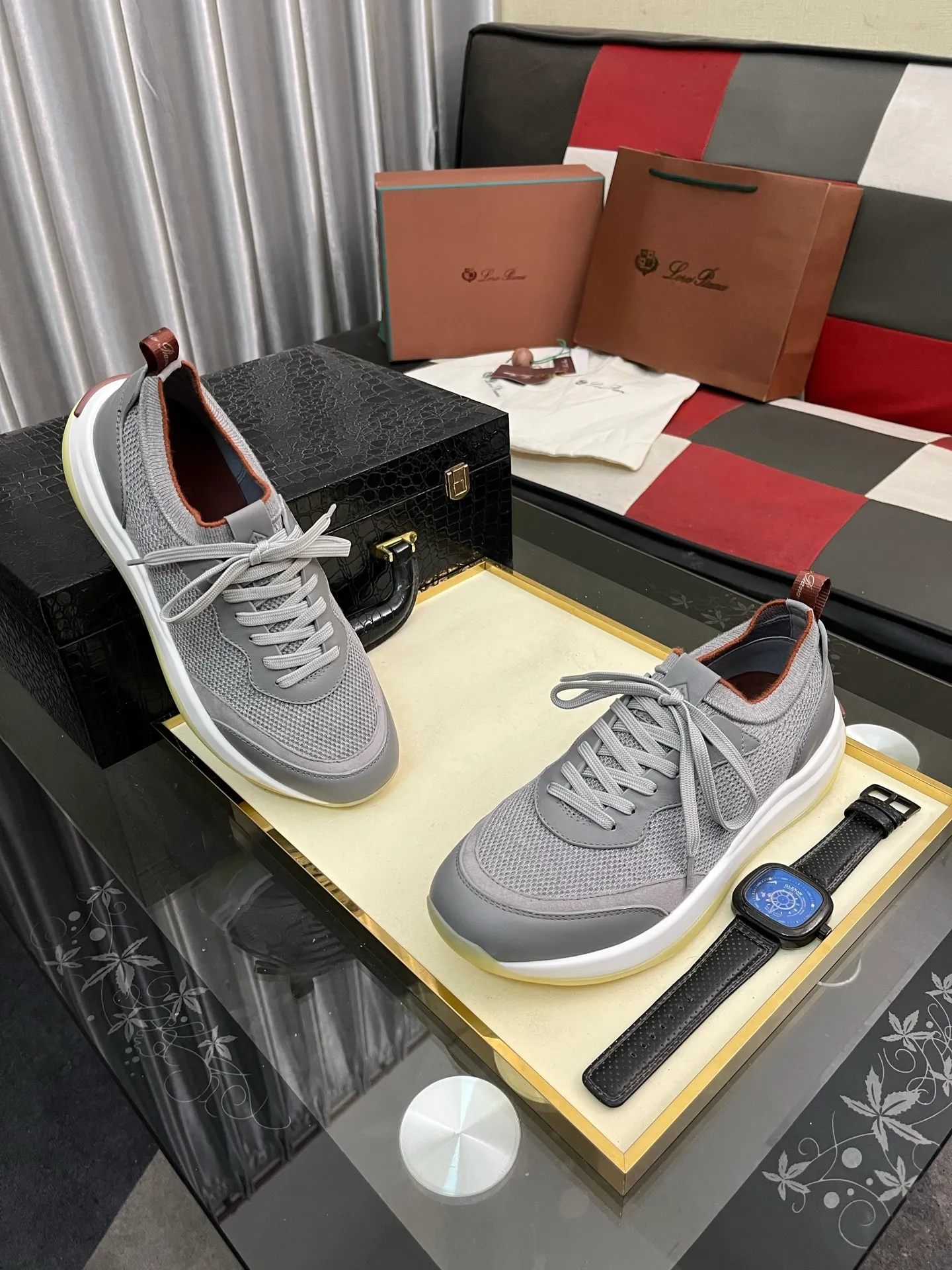 Men's men's shoes💰620⌚️⌚️Loro Piana - Loro Piana LP classic casual shoes, men's lace-up casual shoes and sneakers, high-quality lightweight and comfortable fabrics, suitable for outdoor leisure, the color is young and energetic, the upper is imported deerskin from Italy, it is great with sportswear or casual suits! Code number: 38-446️⃣Colors available